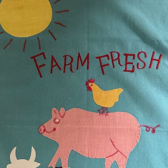 Sur La Table Embroidered Appliqué Rise and Shine Tea Towels Set of 3 NWT - Picture 6 of 15